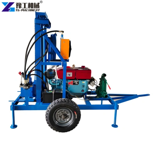 Portable water well drilling rig