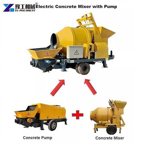 concrete mixer and pumping machine