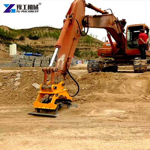 excavator plate compactor construction site