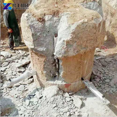 hydraulic concrete splitter construction site