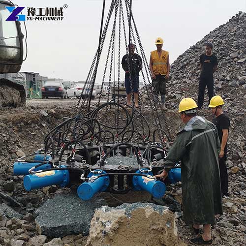 concrete pile breaker construction site