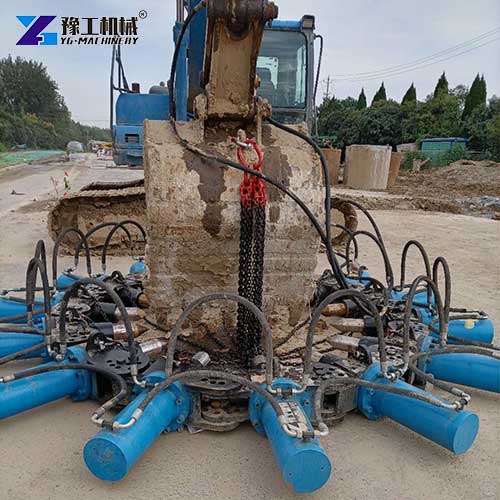excavator pile crusher
