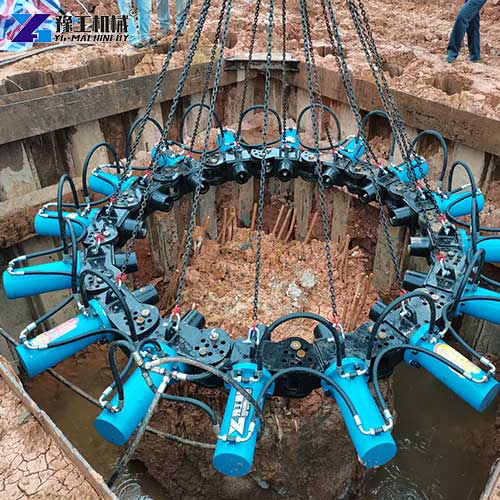 hydraulic pile breaker construction site